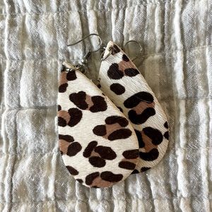 Cheetah print leather earrings!